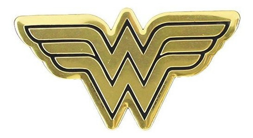 Sticker Metálico Wonder Woman Logo, Dorado, 9cm.