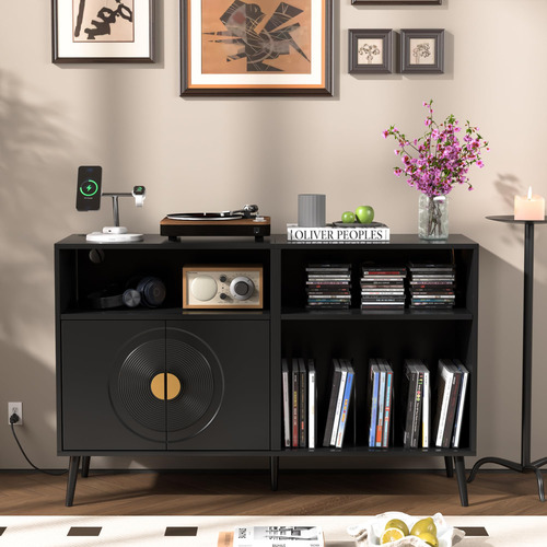 Soporte Grande Para Tocadiscos Marca X Modelo Y Con Puerta Color
