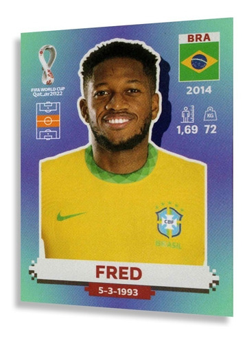 Figurinhas Copa Do Mundo 2022 Jogadores Brasil Album Panini BRA 13 FRED Personagem FIGURINHA AVULSA COPA 2022