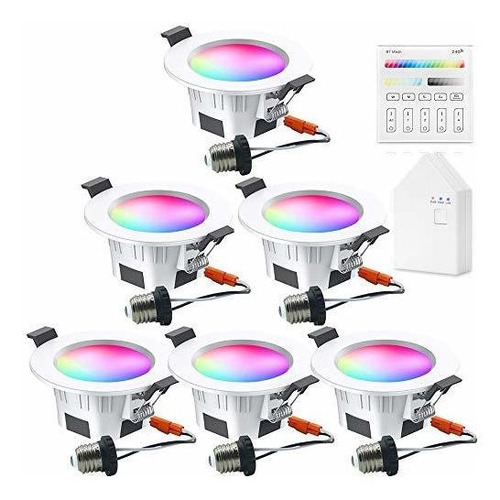 Kit De Luz Empotrada Led Inteligente, Fvtled, 6 Piezas, Inal