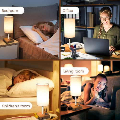 Lámpara De Mesa Con Puerto Usb, Lámpara De Noche Usb Regulab