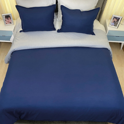 Funda Duvet Sencillo Doble Faz Melagne Azul - Gris