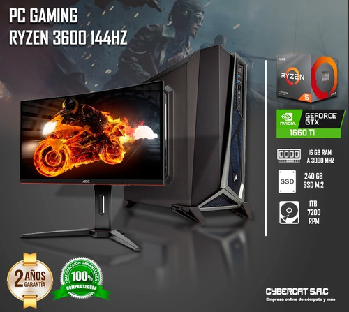 Computadora Completa Amd Ryzen 5 3600 16gb Ram Gtx 1660ti