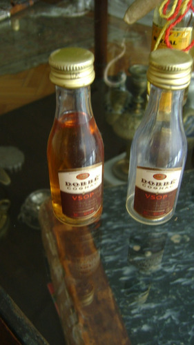Dos Botellitas Miniatura De Cognac Dobre(francia)