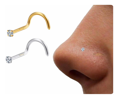 Piercing De Nariz Nostril Com Pedra  Aço Cirurgico 