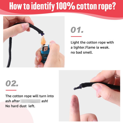 Cuerda De Algodón Suave Multiusos Lavable Resistente Negra