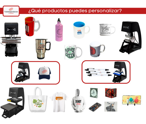Kit Combo 5 En 1 Tlp Automático Para Sublimar Tazas Botellas