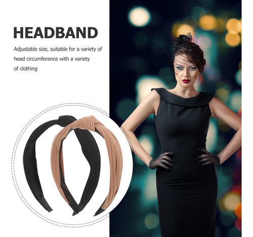 2 Diademas Anchas A La Moda, Diadema Anudada Para Mujeres Y