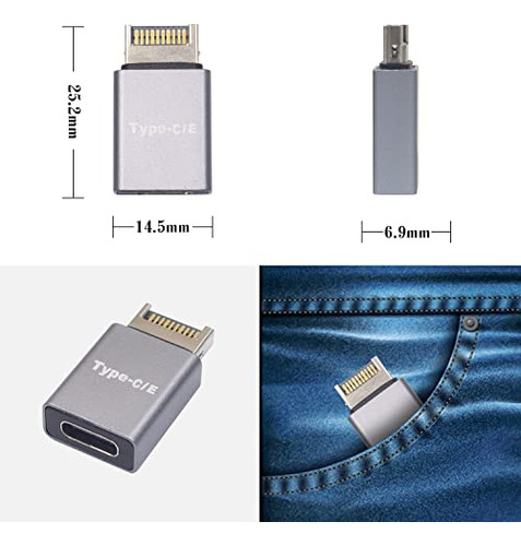Adaptador De Panel Frontal Usb C De 10 Gbps Tipo E A Usb C A