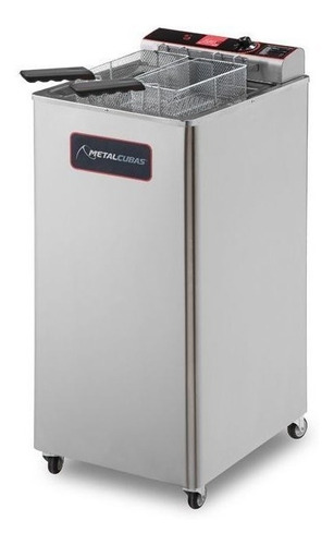 Fritadeira industrial Metalcubas GFAOE  30 P 27L aço inox escovado 60 Hz 220V