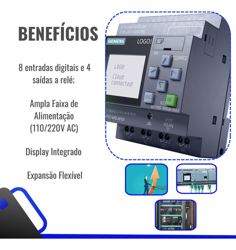 Clp Logo! 8 6ed1052-1fb08-0ba2 115/230v Siemens 8 Di 4 Do