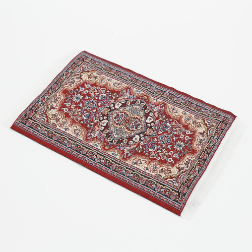 3 Alfombra Miniatura Dollhouse Rojo