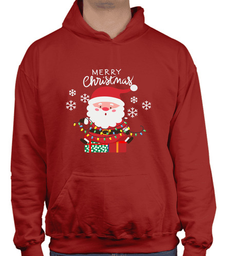 Sudadera Con Gorro Navidad Copos De Nieve - Santa Claus