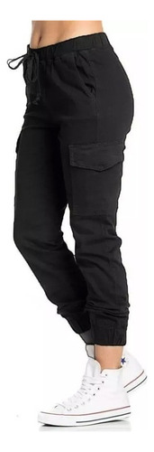 N Pantalones Stretch Mujer Jogger Tipo Cargo Con 4 Bolsillo