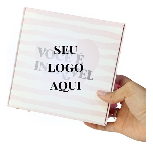 50 Caixa Personalizada Presente Embalagem Papel 250g 15cm 