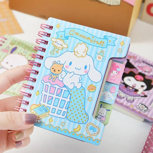 Mini Libreta Anotador Anillado Tapa Dura Personajes Sanrio 