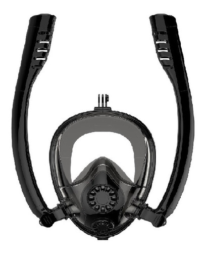 Careta Full Face Doble Snorkel Negra Cgp06-01-02