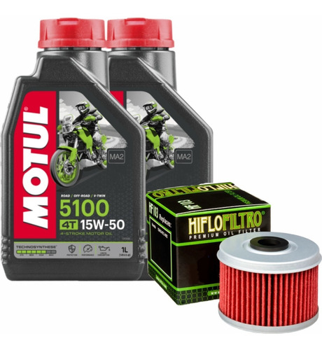 Kit Honda Crf250 L 17-20 Filtro Aceite Hf103 + 2l 5100 15w50