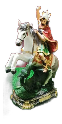 San Jorge, Figura De Resina, 30cm Alto X 20cm Largo 10cm Anc