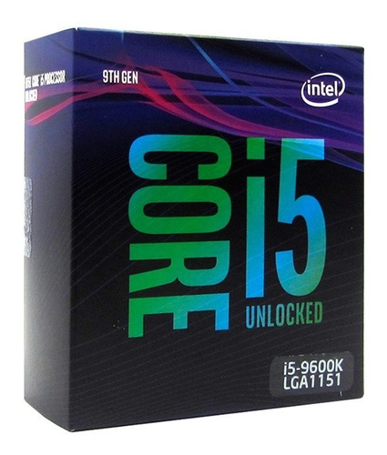 Procesador Intel Core I5-9600k, 3.70 Ghz, 9 Mb Caché Lga1151