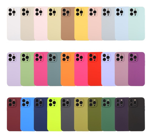 Funda Para iPhone De Silicona Líquida Color Sólida
