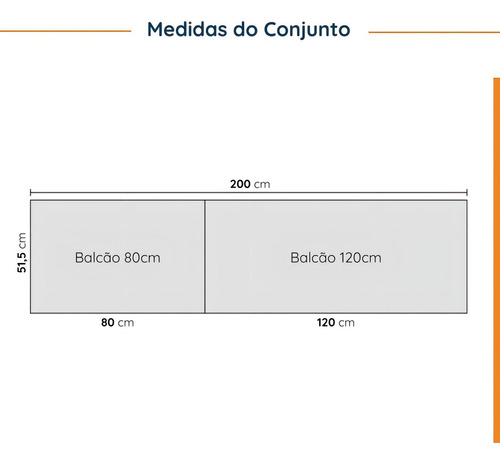 Cozinha Modulada 4 Peças Sem Tampo 2 Aéreos E 2 Wt