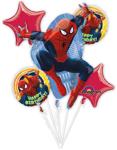 Globos X 5  Spider Man  A0995