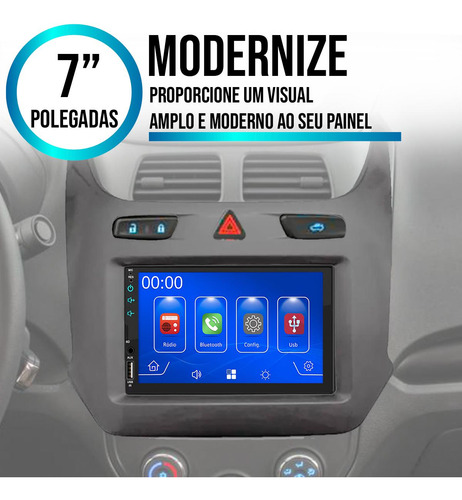 Kit Multimídia 7 Polegadas Carplay Cobalt 16 17 18 19 20 Fm