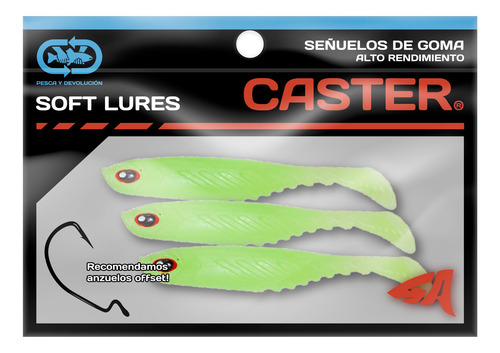 Imagen 3 de 4 de Señuelos Goma Caster Antienganche Soft Minnow Neo 3u