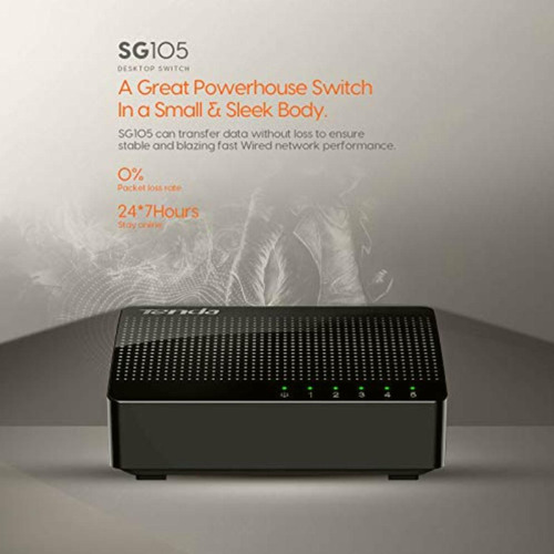 Tenda Sg105 Switch Gigabit De 5 Puertos De 10/100/1000 Mbps