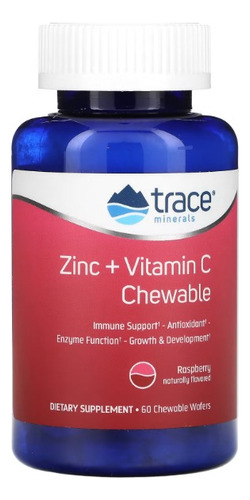 Trace Minerals Zinc, Vitamina C 60 Masticables Raspberry
