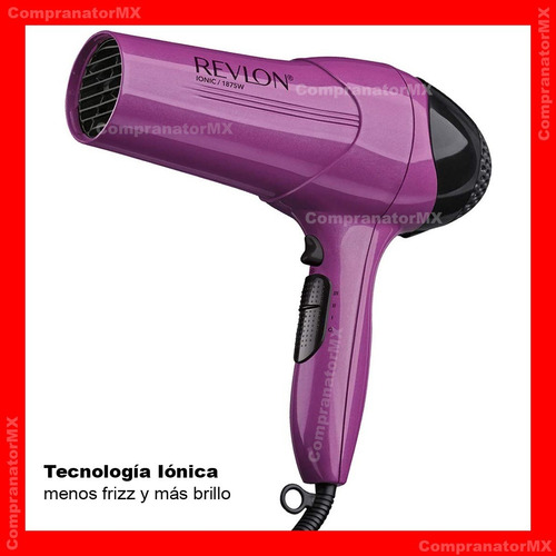 Secadora de cabello Revlon Essentials Control de frizz RVDR773 violeta y negra 110V