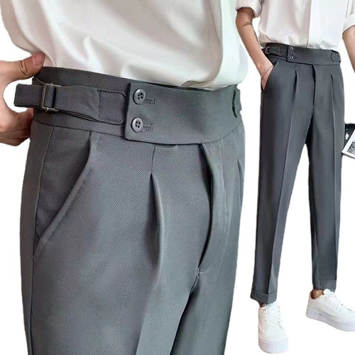 Pantalones De Vestir Vintage Para Hombre, Pantalones De Cint