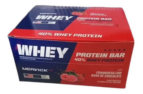 Whey Protein Bar 12 Unidades Mervick 65 Gr Barra Proteica