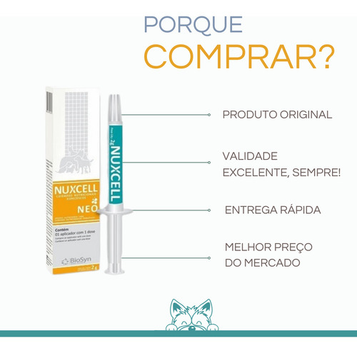 Kit 6 Nuxcell Neo Imunidade Suplemento Filhotes Biosyn 2g