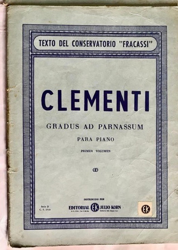 Clementi Gradus Ad Parnassum Para Piano Primer Volúmen