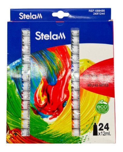 Set De Pintura Para Tela 24 Colores Distintos Pomo De 12ml