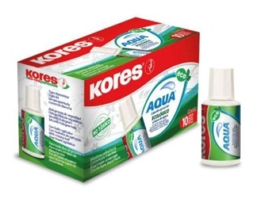 Corrector Liquido Kores 691019 Aqua 10 Piezas Con 20ml C/u