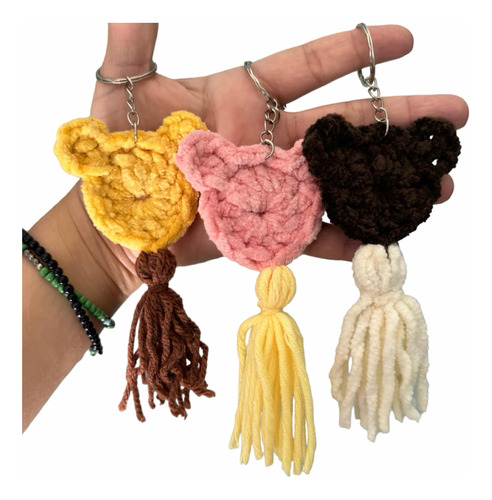 Set Llaveros Osito A Crochet (3 Piezas)