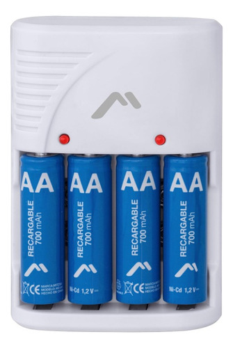 Cargador De Pilas Recargables Incluye 4 Aa Y 4 Aaa Mitzu