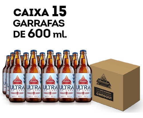 Cerveja Light Lager Ultra Zero Carbo  600ml - Cx 15 Un.