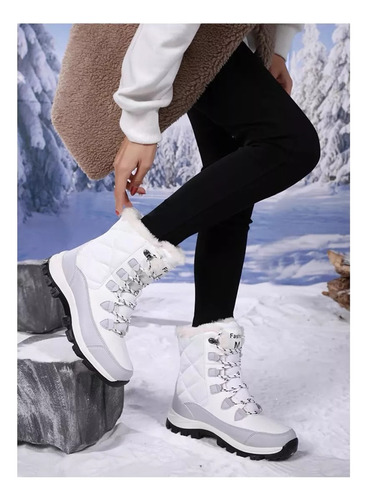 Botín Térmico Impermeable Forrado Con Chiporro Mujer - Nieve