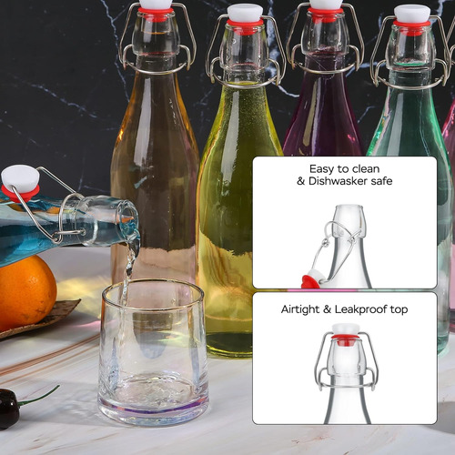 Botellas De Vidrio Con Tapa Giratoria 16oz-botellas De Vi...
