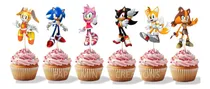 Comprar 40 Cake Toppers Decoracion Sonic Fiesta Niño Cumpleaños Fies Sonic Sonic