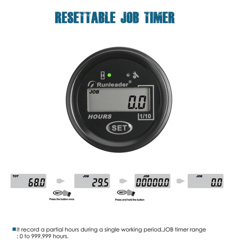 Medidor Digital Lcd 6-85v, Horas Reiniciables, Impermeable P