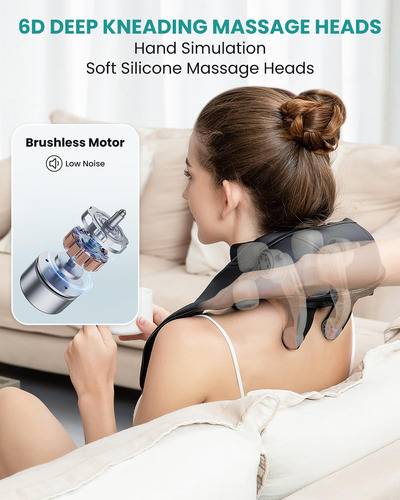 Masajeador De Cuello Nekteck 6d Shiatsu Con Calor Para Dolor