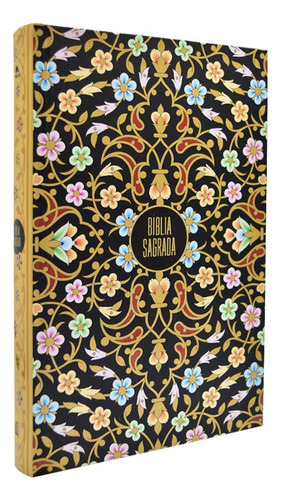 Livro Bíblia Sagrada Nvi 1ª Edição Capa Dura Flores Douradas 2020 Português Editora Thomas Nelson Brasil