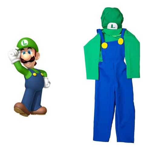 Disfraz Luigi Adultos- Halloween- Hombres - Mario Bross