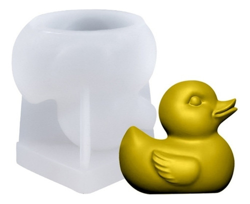 Molde De Silicona Tridimensional Pequeño Pato Amarillo 3d