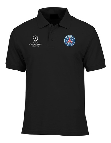 Camiseta Tipo Polo Psg, Champions League Logos Bordados